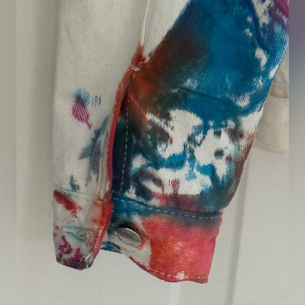 *NWOT* - WREN & GLORY COLORFUL SPLATTER DENIM JACKET - Picture 5 of 12